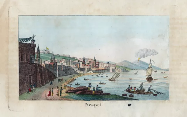 Napoli Naples Neapel Italia Italy veduta incisione engraving Wernberger Eisen
