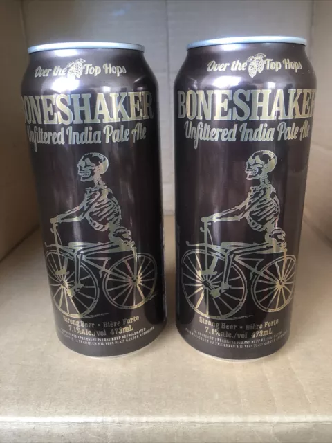 Lote De 2 Boneshaker Cerveza Latas Esqueleto Amsterdam Fábrica Canada India Pale