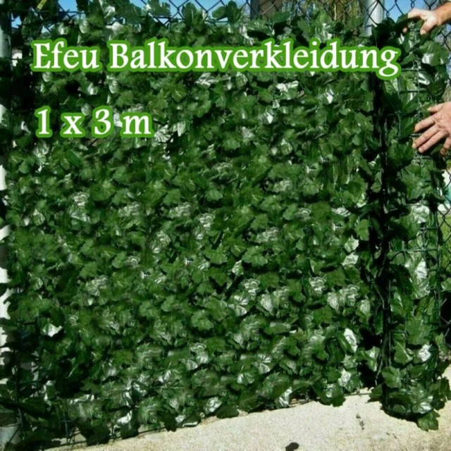 1Mx3M Sichtschutzhecke Windschutz Efeu Sichtschutz Balkonverkleidung Blätterzaun