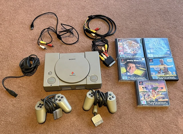 VINTAGE SONY PLAYSTATION 1 Ps1 Console Bundle With Games Controllers ...