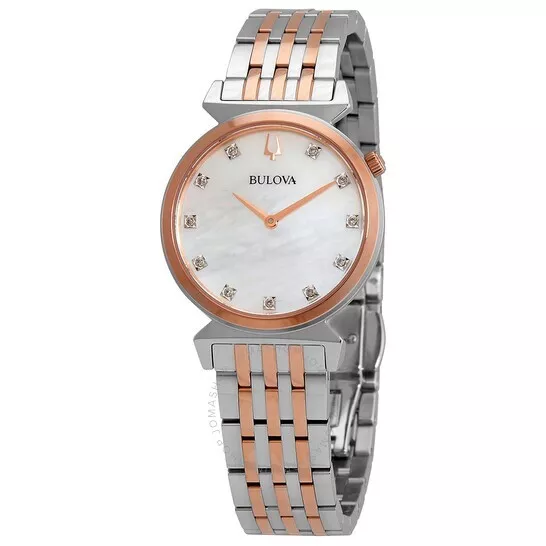 Bulova 98P192 Regatta Mop Diamond Dial Two Tone Stainless Steel Womens Watch