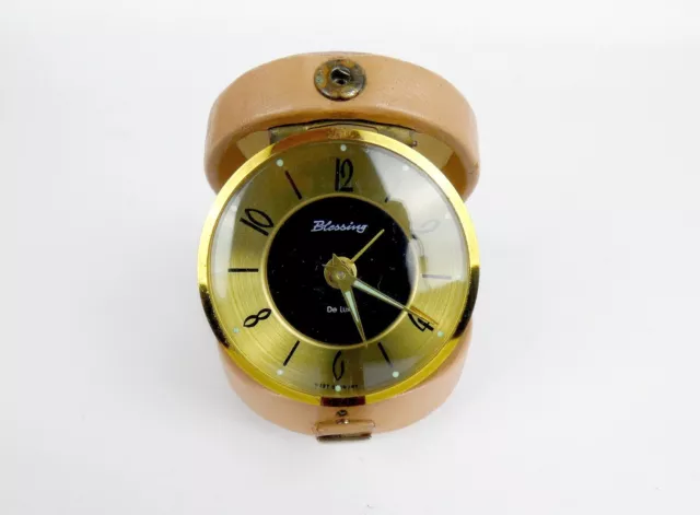 Vintage Blessing De Luxe Wind-Up Travel Alarm Clock / West Germany