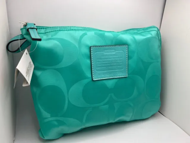 NWT Coach Getaway Signature Nylon packable weekender tote pouch -- Bright Jade