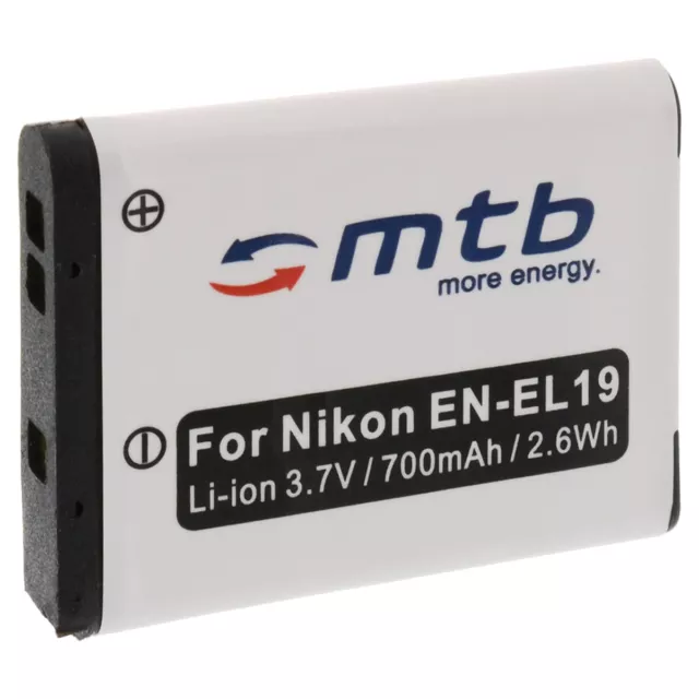 Batterie EN-EL19 ENEL19 pour Nikon CoolPix S2500, S2550, S3100, S4100, S4150
