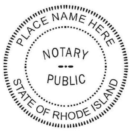 State of Rhode Island| Custom Round Self-Inking Notary Public Stamp Ideal 400R