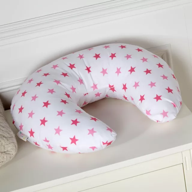 Breast Feeding Maternity Nursing Pillow U Shape Deluxe  - Little Star Pink