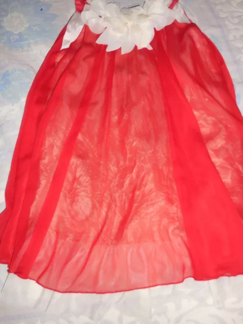 nwot Kid's Dream red chiffon baby doll dress girl 11 12 free ship USA