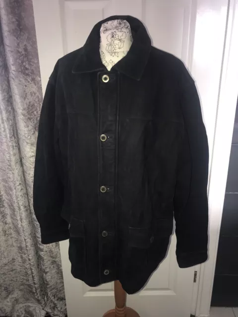 timberland Weathergear black waterproof cowhide leather mens vintage coat M 48”