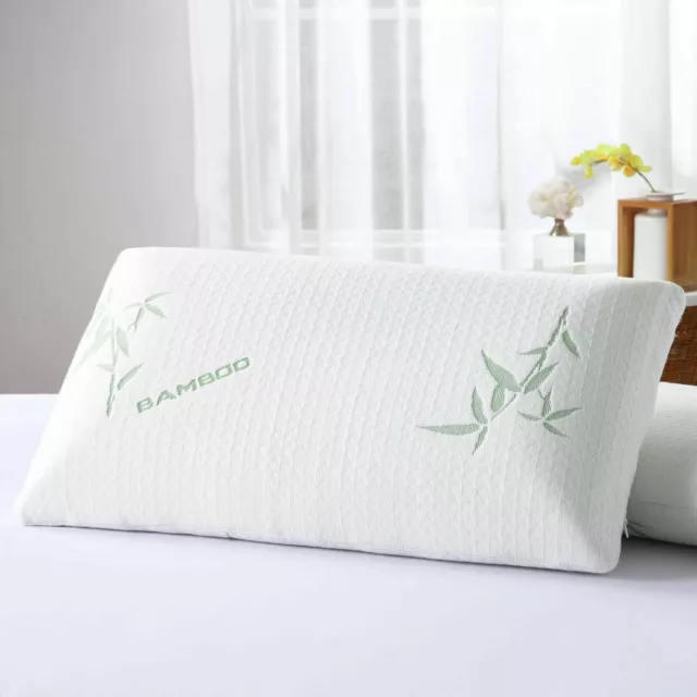 New Bamboo Memory Foam Pillow, Anti-Bacterial Orthopaedic Head Neck Back Support