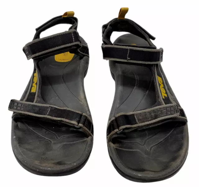 TEVA MENS 12 Athletic Water Sandals Shoes Black Hook Loop Shoc Pad ...