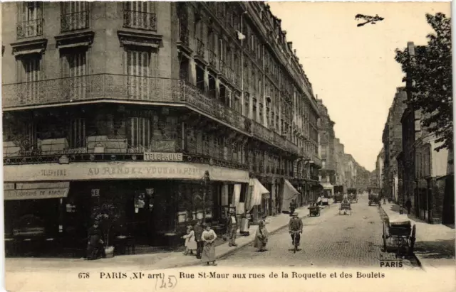 CPA PARIS (11th) Rue St-Maur. aux rues de la Roquette et des Boulets (538908)