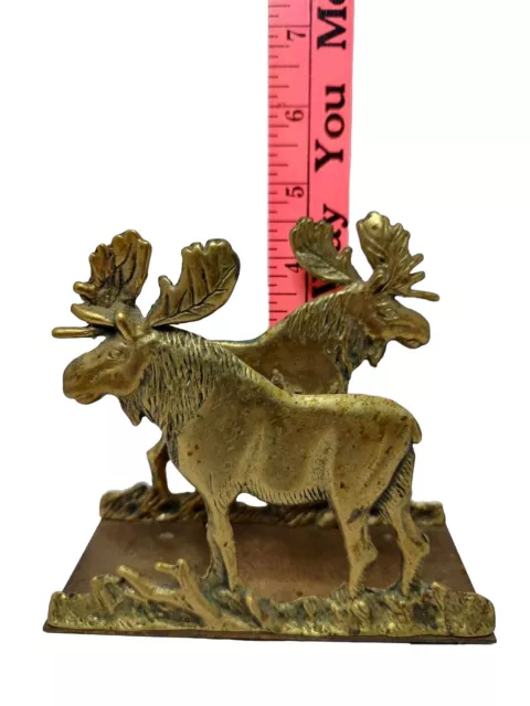 Vintage Solid Brass Moose Napkin Holder-Loyal Order Of Moose, Special Award