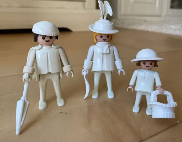 Playmobil Figur Klicky Color Familie Dame Frau Herr Kind weiss mit Hut Korb RAR