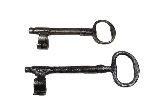 Skeleton Old Keys Made 18Th Century,Wrought Iron,Rustic,Hand Forged Antique 3