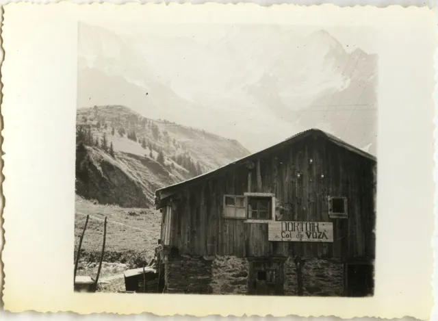 Photo Ancienne - Vintage Snapshot - Montagne Mont Blanc Refuge Col De Voza 1934