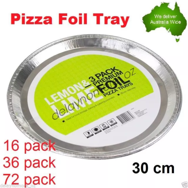 Aluminium Round Pizza Foil Trays Pan BBQ Disposable Oven Baking Party TRAY Pie