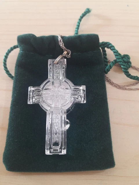 WATERFORD CRYSTAL LARGE Cross Necklace on Silver 20 inch Chain with box 46.00 PicClick UK