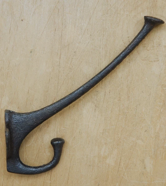 X1 Coat Hook Art Nouveau Cast Iron Original Reclaimed Old Vintage (2 Available)