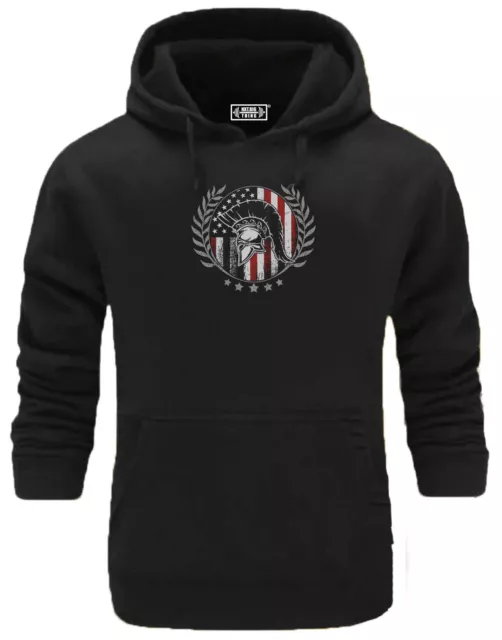 American Spartan Hoodie Gym Clothing Bodybuilding Training Workout Gymwear Top