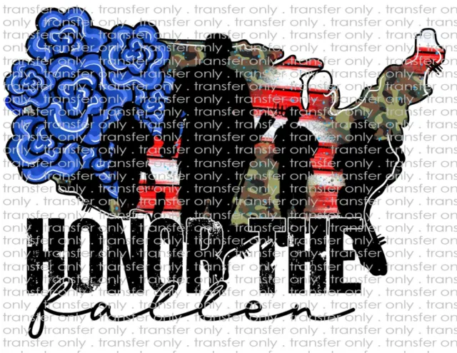 Honor the Fallen Waterslide Decals for Tumblers & Furniture - Permanent