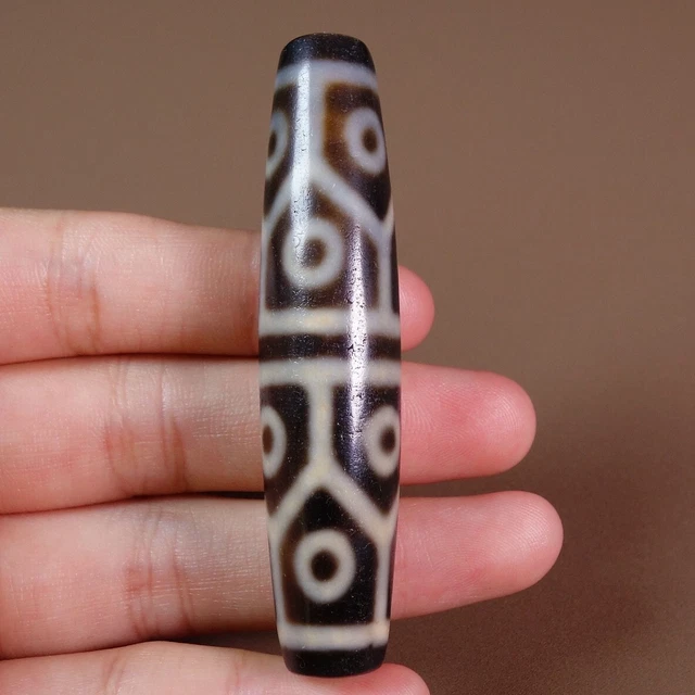 Himalayan Tibet Ancient Beads DZI Rare 12 Eyes Old Agate Amulet Pendant GZI #155