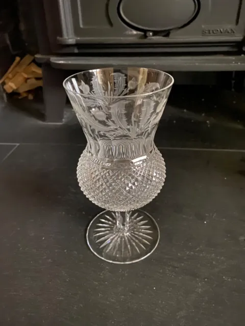 Edinburgh crystal thistle wine glass Goblet 1950s Fabulous
