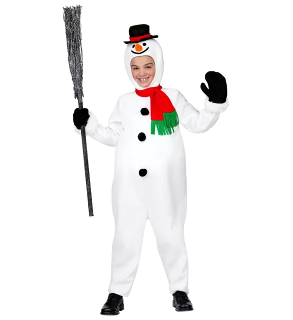 Costume  Pupazzo Di Neve tuta con pancia imbottita copricapo guanti maschera