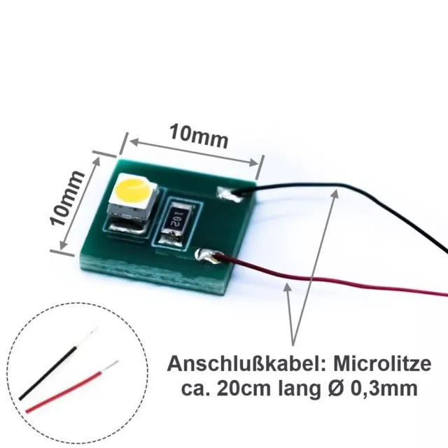 LED Hausbeleuchtung Beleuchtung warmweiß mit Kabel 12-19V Häuser 10 Stück S206 3