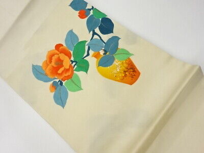 6188064: Japanese Kimono / Vintage Nagoya Obi / Embroidery / Flower Vase & Camel
