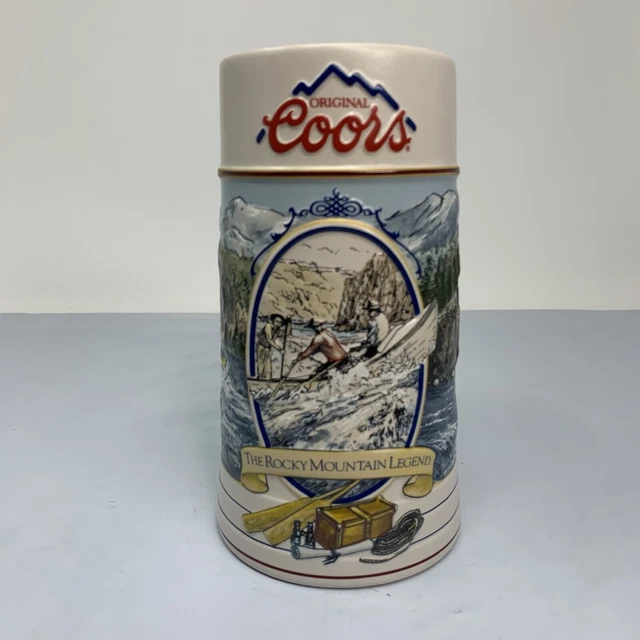 1992 COORS ROCKY Mountain Legend Series 7” Beer Stein Mug River Rafting