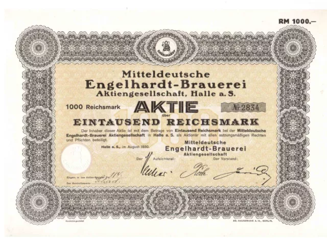 Mitteldeutsche Engelhardt Brauerei  1930 Halle / Saale Brauhaus Halle VEB