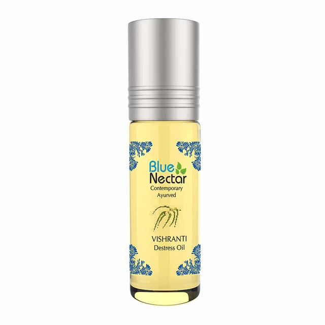 Blue Nectar Destress Oil Roll On, for relief from Headache, Migraine (9ml)