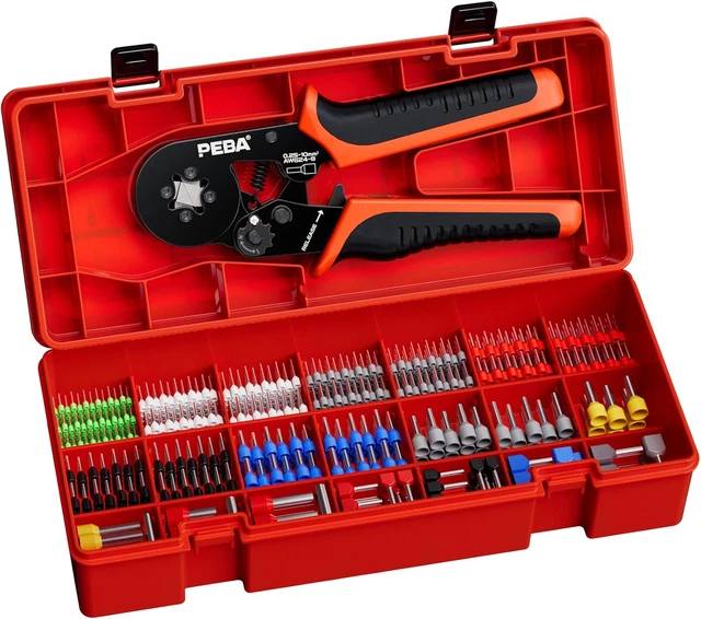 Faston Elettrici BLOSTM Pinza Crimpatrice Capicorda - Set Con 1200 Terminali Per Cavi 0.25-10mm² BLOSTM Attrezzi