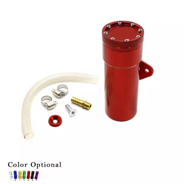 Red Motorcycle Oil Catch Tank Aluminum Coolant Reservoir Catch Fuel Can Tank