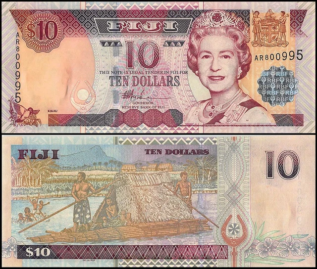 Fiji 10 Dollars, 2002 ND, P-106, UNC