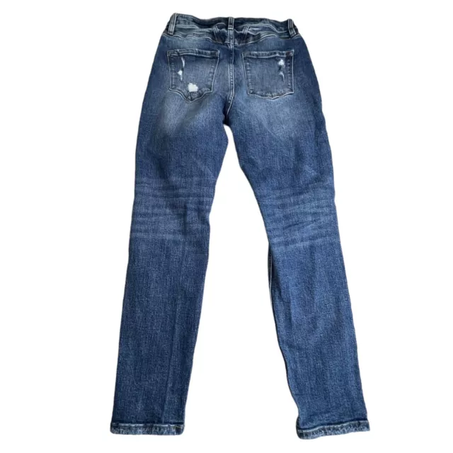 KANCAN WOMENS MEDIUM Wash High Rise Distressed Skinny Jeans 7/27 $27.99 ...