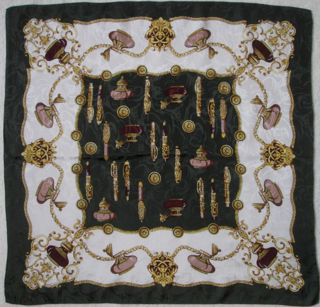 Foulard Carré En Soie Vintage SEVINI - 90 Cm X 90 Cm - Rouge - Made In Italy - Très Bon état