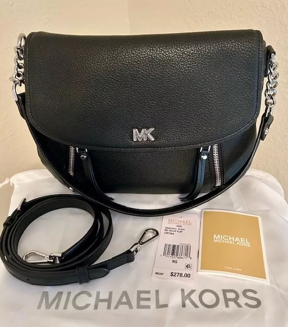 MICHAEL KORS EVIE Flap Drawstring Backpack 30S8SZUB2L in Black