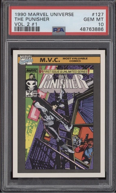The Punisher Psa 10 1990 Fleer Skybox Marvel Universe #127 Vol 2 Cover 2886