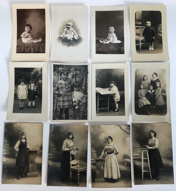 12 Henry Penot Paul Matignon Deniau G440 Family Standing Photo Postcards
