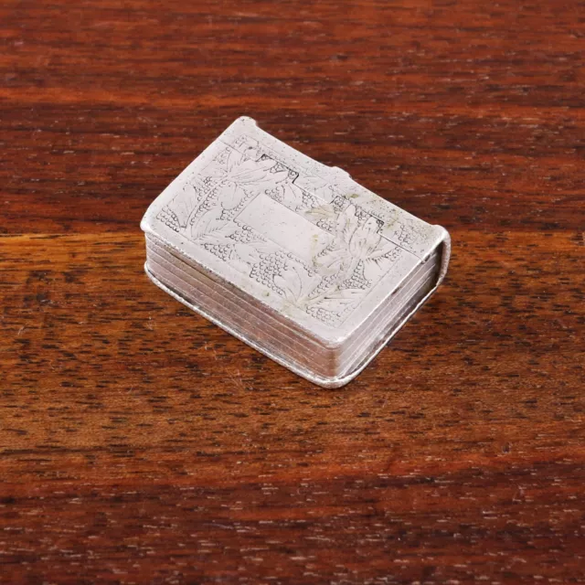 Figural Mk Chinese Export 880 Silver Vinaigrette,Pill Box Book Form No Mono