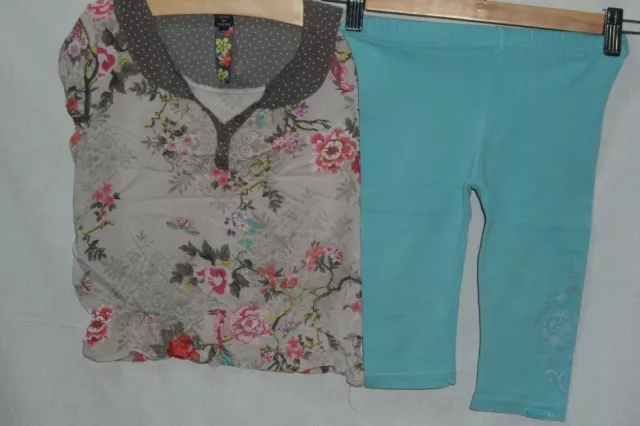 TERRE DE MARINS tenue/ensemble 2 pièces legging corsaire+chemisier T 4/5 ans