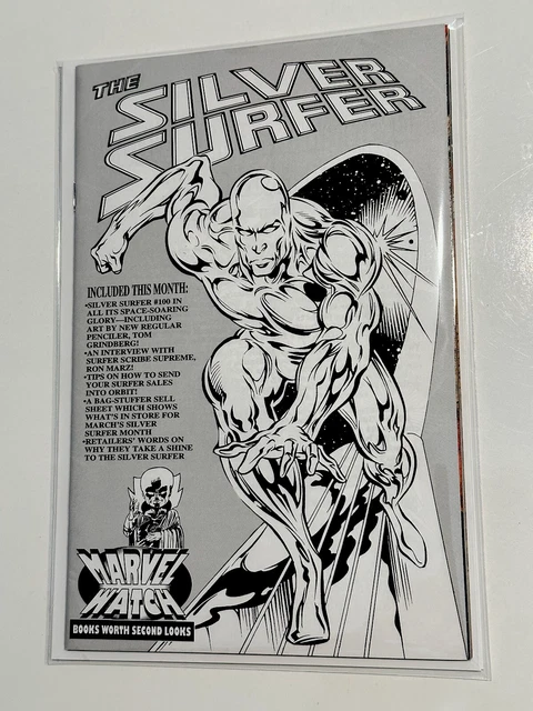 Silver Surfer 💎100 Marvel Watch Variant Rare Htf (1995, Marvel Comics) 💎 Nm+