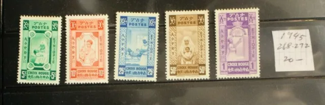 Ethiopia Red Cross 1945 full set mint #268-272