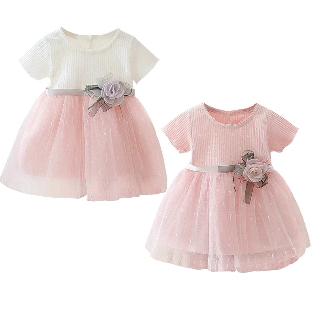 Baby Girl Princess Tutu Dress Newborn Summer Short Sleeve Birthday Party Clothes
