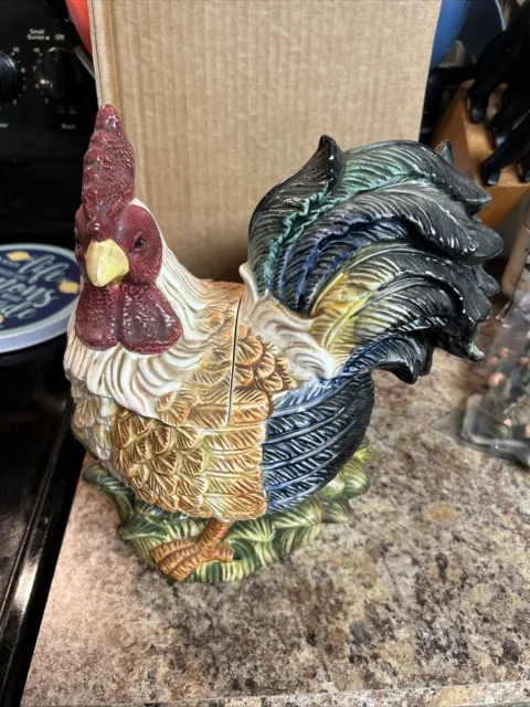 Jay Import Rooster Chicken Farm Ceramic Cookie Jar Canister Decor Vintage