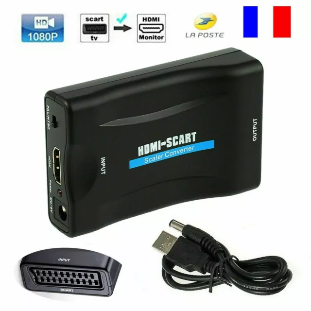 1080P HD SCART PERITEL VERS HDMI Convertisseur TV Vidéo Audio Adaptateur