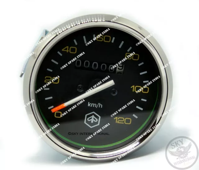 Vespa 0-120 Kmph Speedometer Black Vespa Px 150