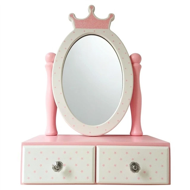 Mesa de vestir princesa de madera espejo rosa o gris totalmente nuevo regalo ideal