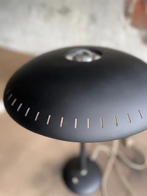 Louis Kalff Philips,50s Black Matt Table Lamp Mid Century Modernist Design